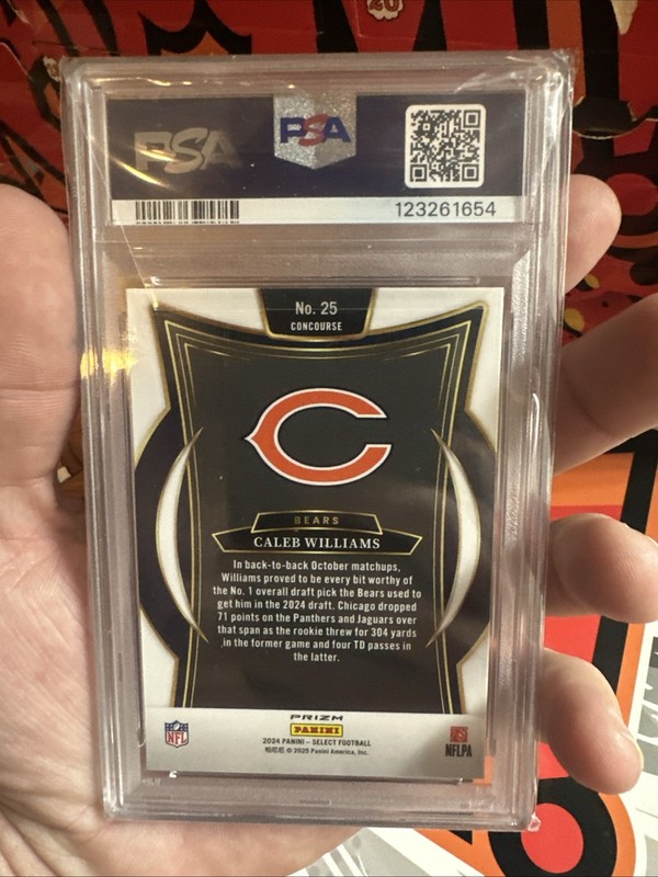 2024 Panini Select - Caleb Williams #25 Zebra Shock ROOKIE CARD PSA 10  view 2