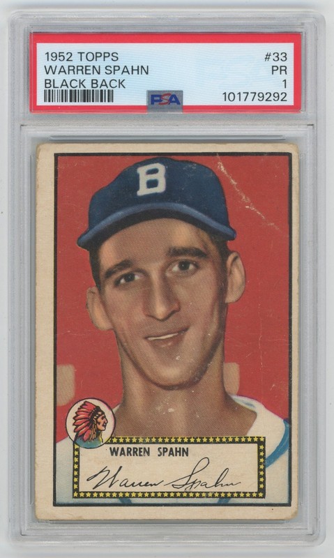 1952 Topps 33 Spahn PSA 1 708331