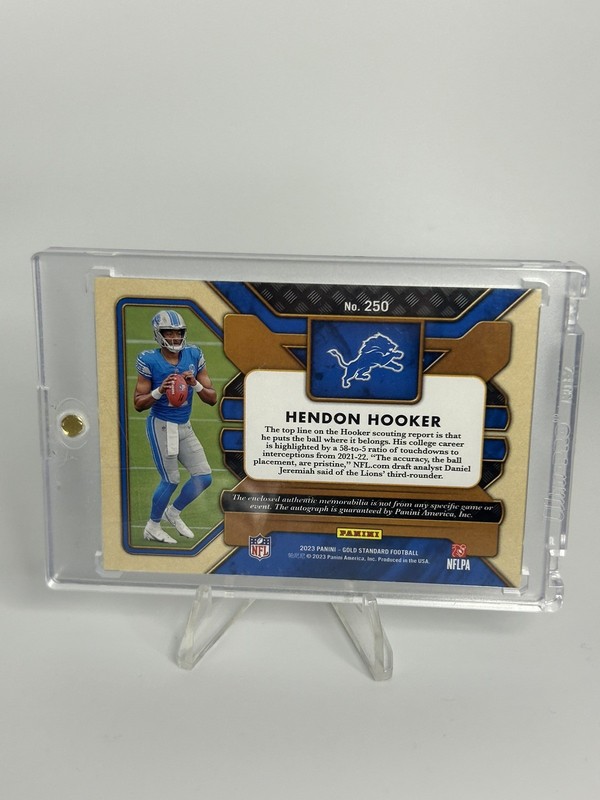 2023 Panini Gold Standard Hendon Hooker NFL Logoman Nike Swoosh Auto 1/1 view 2