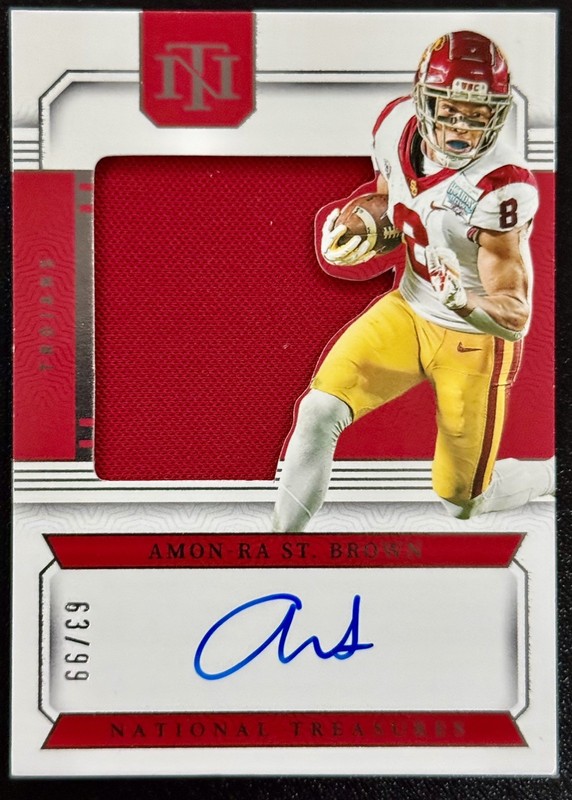 2025 Panini National Treasures Collegiate Amon-Ra St Brown Patch Auto /99 CCSARS