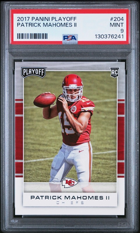 2017 Playoff Patrick Mahomes II #204 PSA 9 RC