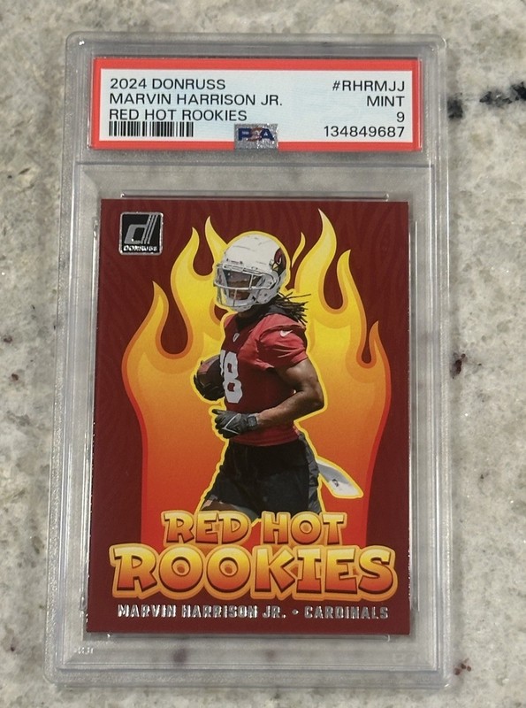 2024 PANINI DONRUSS RED HOT ROOKIES #RHRMJJ MARVIN HARRISON JR. PSA 9