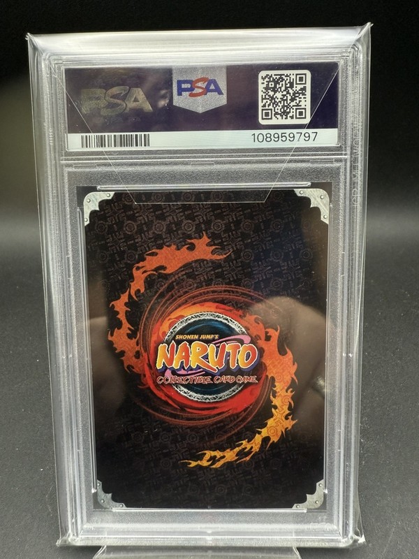 Naruto CCG PSA 8 POP 2 # 668 Sasuke Uchiha Finishing Blow Super RARE - Gold Foil view 2