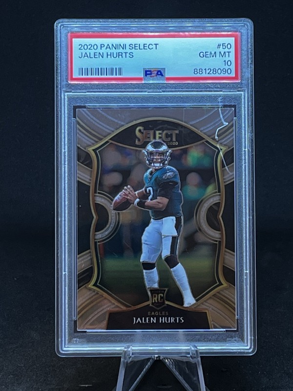 2020 Panini Select - Concourse Jalen Hurts #50 (RC) PSA 10 (scratch on case)