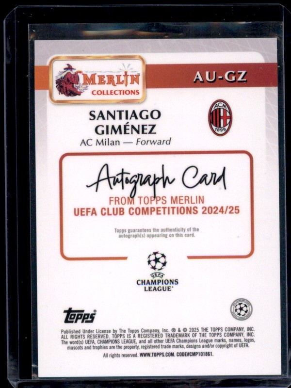 2024-25 Merlin Santiago Giménez AC Milan | AU-GZ Auto view 2