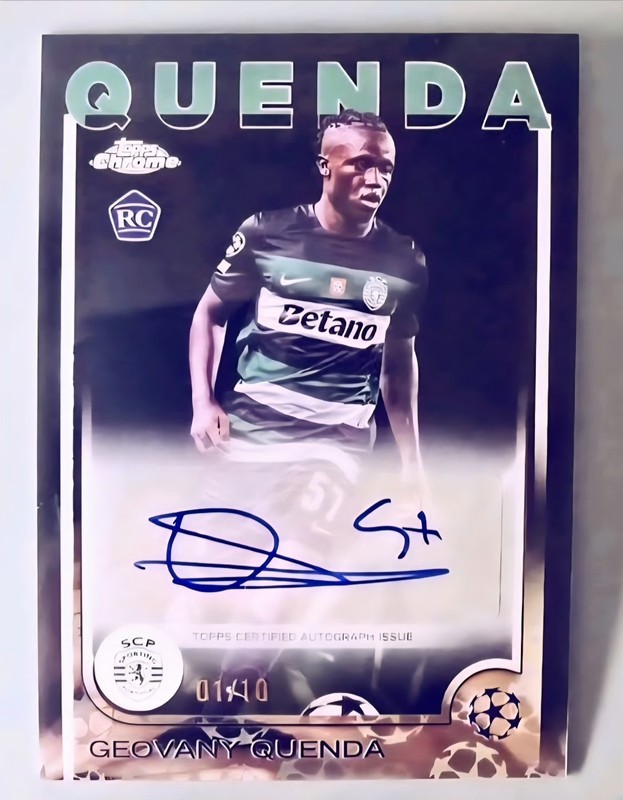 2024-25 Topps Chrome UCC Geovany Quenda Black Auto #1/10~=1/1 RC