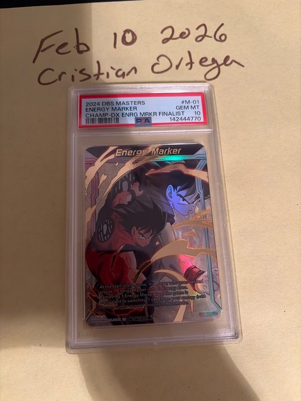 dragon ball z cards graded psa 10 Goku Championship energy Marker finalist M-01