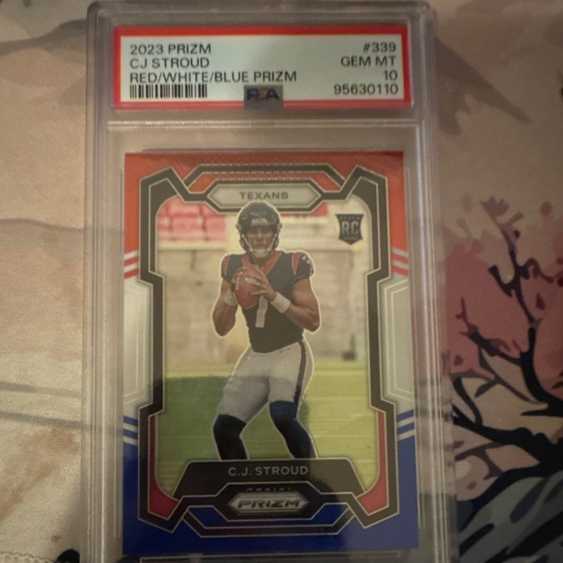 2023 Panini Prizm C.J. Stroud Red/White/Blue Prizm #339 Rookie PSA 10