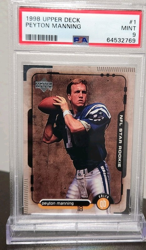 1998 Upper Deck Peyton Manning Rookie Card #1 PSA 9 HOF RC Star Rookie
