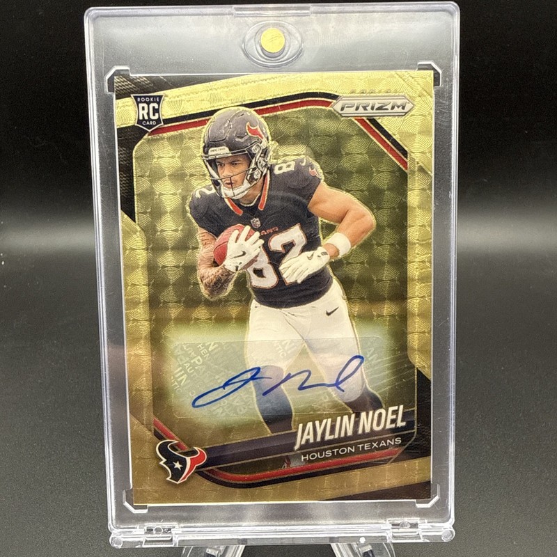 2025 PRIZM JAYLIN NOEL GOLD VINYL RC AUTO /5 HOUSTON TEXANS MINT ROOKIE