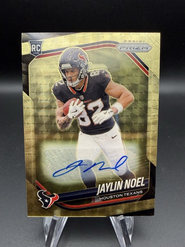 2025 PRIZM JAYLIN NOEL GOLD VINYL RC AUTO /5 HOUSTON TEXANS MINT ROOKIE view 2