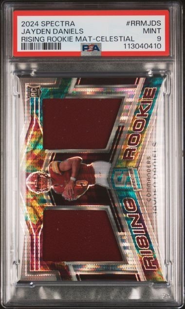 2024 SPECTRA #RRMJDS JAYDEN DANIELS RISING ROOKIE MAT-CELESTIAL 14/75 PSA MINT 9