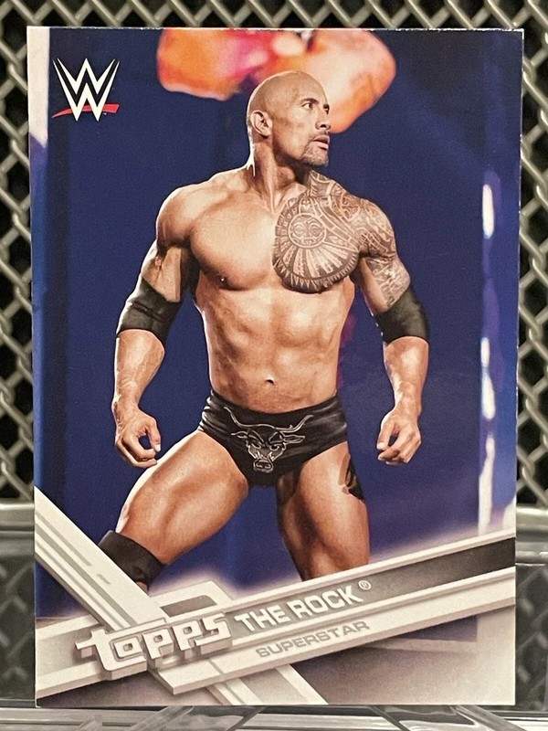 2017 Topps The Rock WWE Wrestling Card #1 WWF Dwayne Johnson Legend Brama Bull
