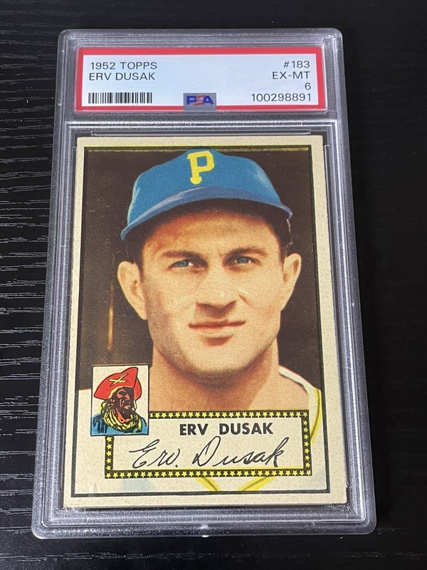 1952 Topps Baseball #183 Erv Dusak PSA 6 EX-MT Graded