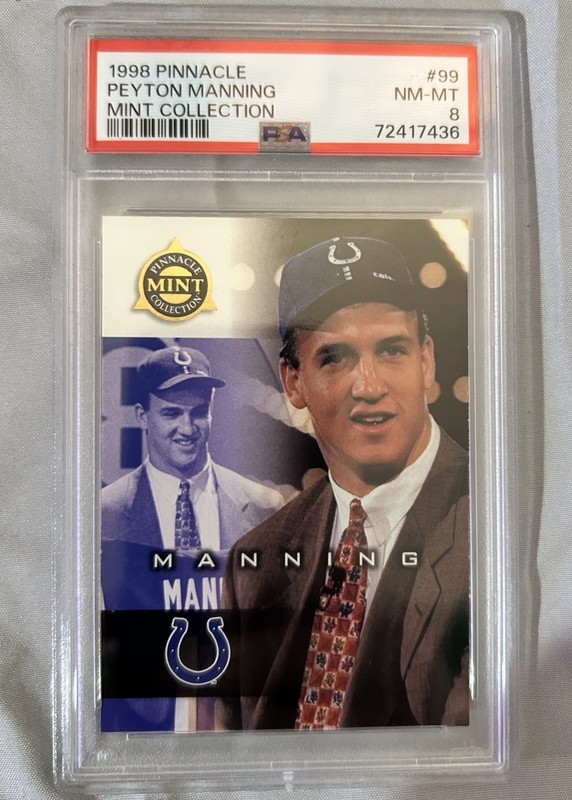 1998 Pinnacle Peyton Manning Mint Collection #99 PSA 8 view 2