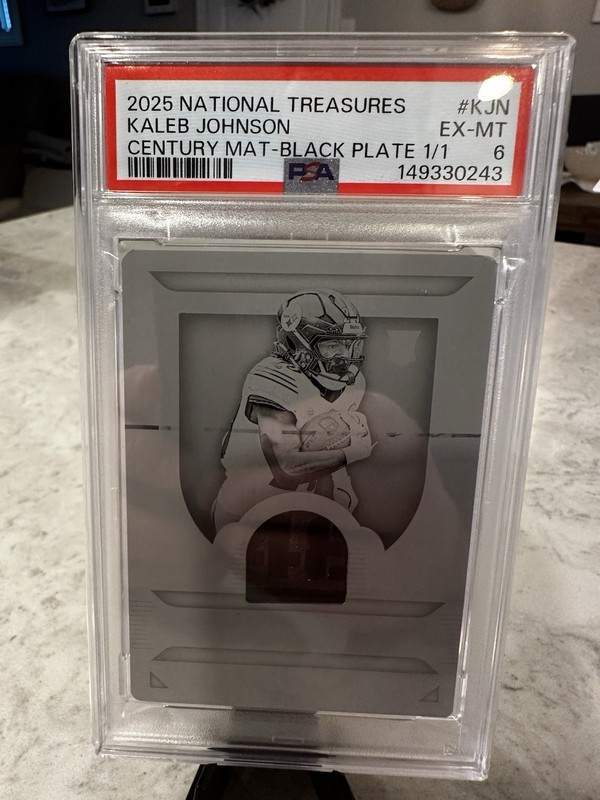 2025 NATIONAL TREASURES Kaleb Johnson Century Mat-Black Plate 1/1