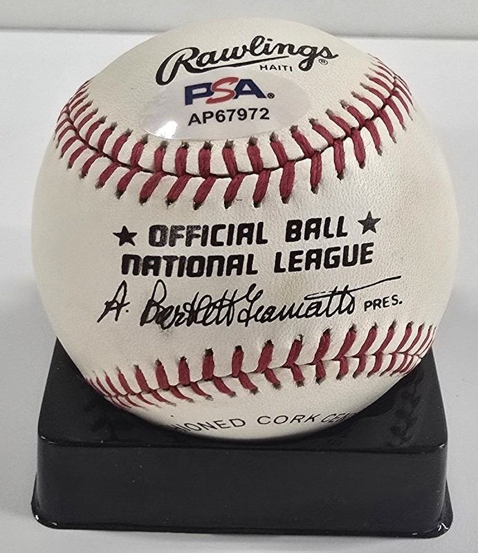 Don Drysdale Dodgers Autograph ONL Baseball Auto PSA (Clean) (B) view 2