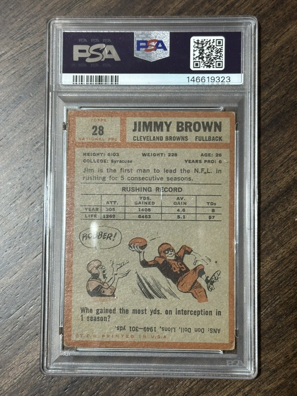 1962 Topps - Jim Brown #28 view 2