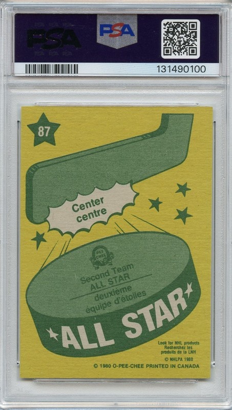 1980 OPC Wayne Gretzky All Star #87 PSA 6 EX-MT Hockey HOF  GOAT Great One view 2