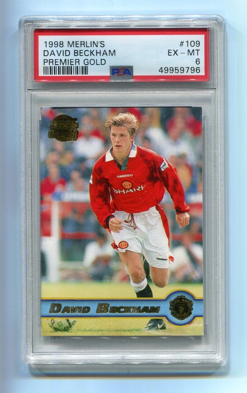 1997-1998 Merlin Premier Gold 98 109 David Beckham PSA 6 E-Mint England 2nd Year