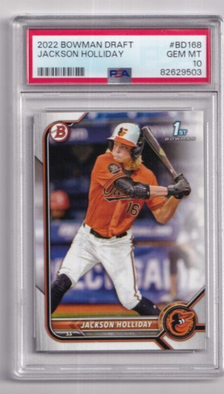 2022 Bowman Draft Jackson Holliday   # BD 168  PSA 10 Gem Mint