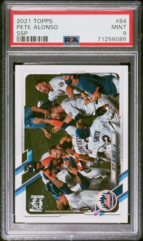 2021 Topps Image Variation SSP Pete Alonso #84 Mets PSA 9