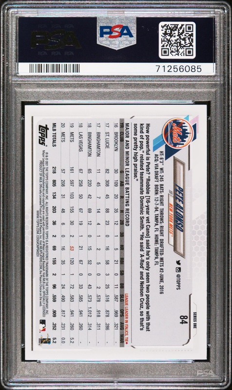 2021 Topps Image Variation SSP Pete Alonso #84 Mets PSA 9 view 2