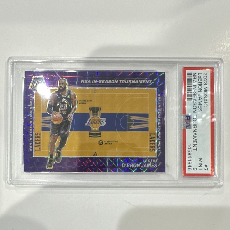LeBron James 2023 Mosaic NBA In-Season Tournament #7 PSA 9 Mosaic Insert Lakers