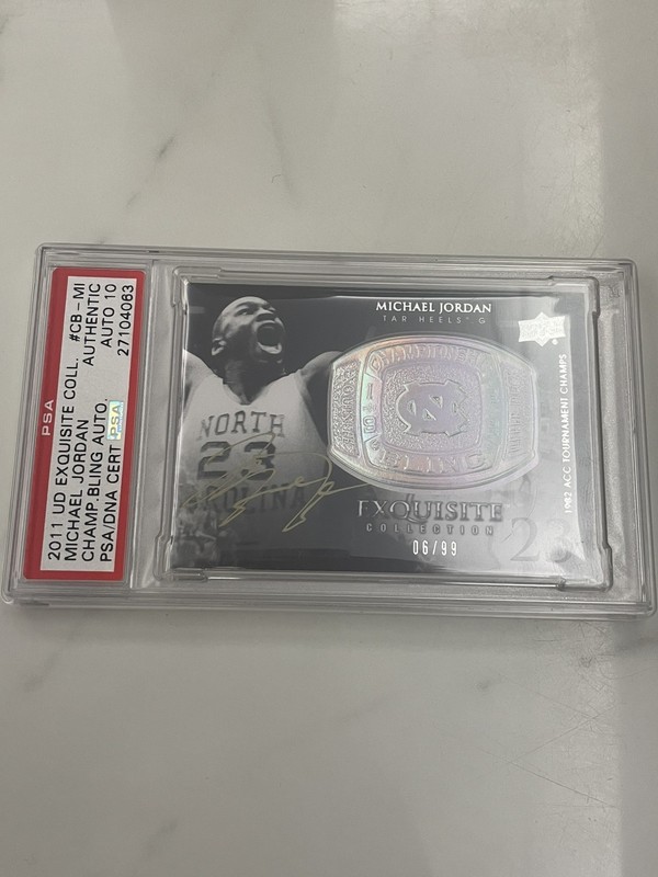 2011 Upper Deck Exquisite Michael Jordan Auto #/99 PSA 10 auto! 