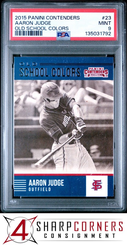 2015 PANINI CONTENDERS OLD SCHOOL COLORS #23 AARON JUDGE RC PSA 9