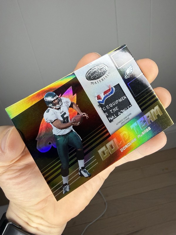 2004 Leaf Certified Donovan McNabb 1/1 Certified Skills Game Used NFL Logo Patch