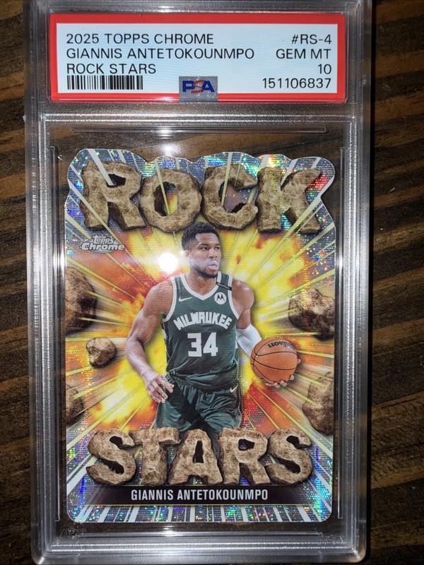 2025-26 Topps Chrome Giannis Antetokounmpo Rock Stars Case Hit SSP PSA 10
