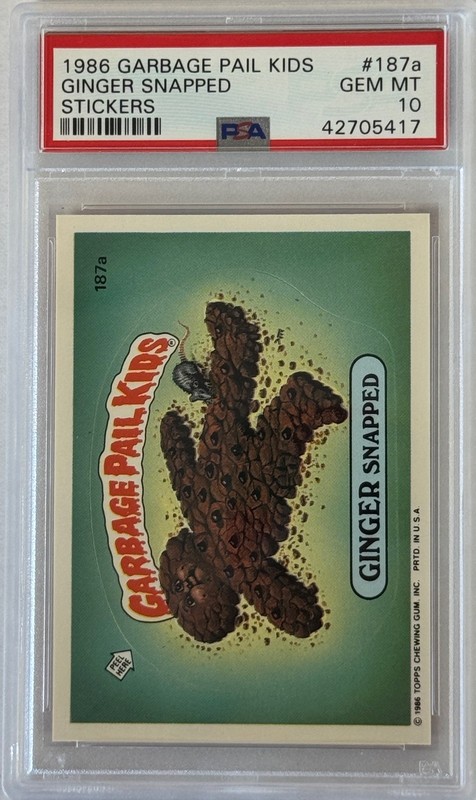 1986 TOPPS GARBAGE PAIL KIDS SERIES 5 187A GINGER SNAPPED PSA 10 42705417