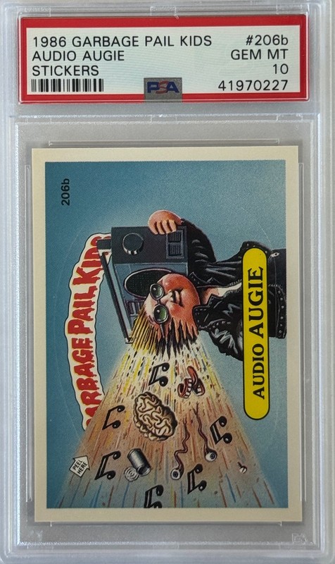 1986 TOPPS GARBAGE PAIL KIDS SERIES 5 206B AUDIO AUGIE PSA 10 41970227