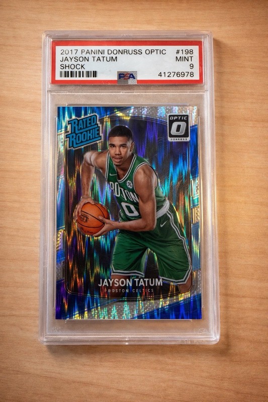 Panini Donruss Optic 2017-18 Jayson Tatum #198 Rated Rookie Shock PSA 9 Celtics