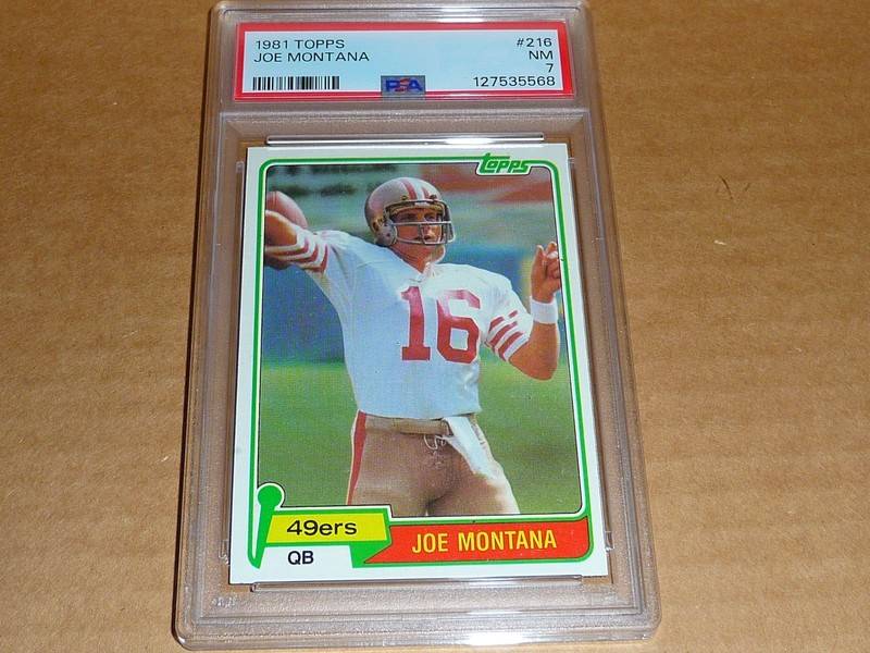 1981 Topps JOE MONTANA RC/ROOKIE 49ERS #216 PSA 7 NM