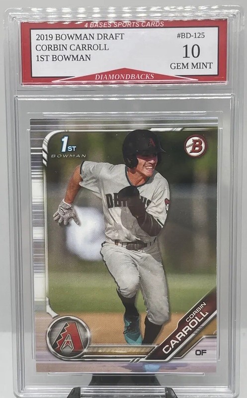 2019 Bowman Draft Corbin Carroll 1st Bowman Rookie Card Graded Gem Mint 10!