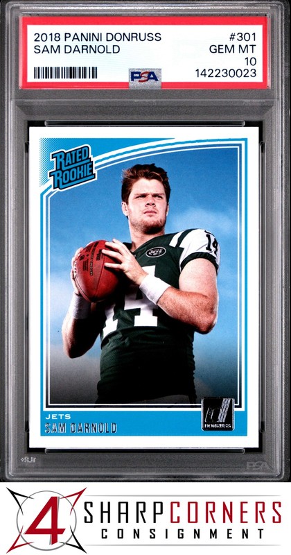 2018 PANINI DONRUSS #301 SAM DARNOLD RC RATED ROOKIE PSA 10