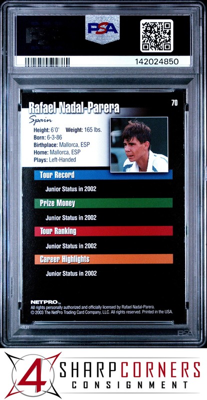 2003 NETPRO #70 RAFAEL NADAL-PARERA RC HOF PSA 9