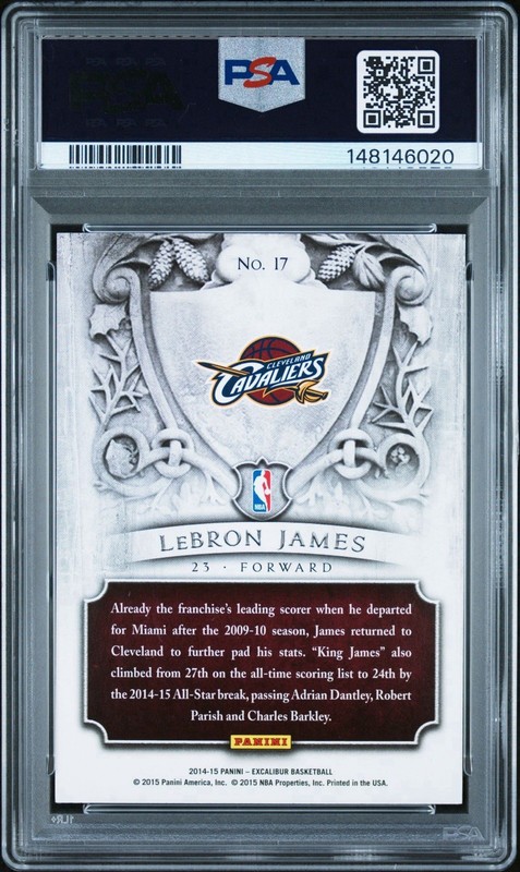 2014 Panini Excalibur LEBRON JAMES #17 NOBILITY PSA 10 view 2