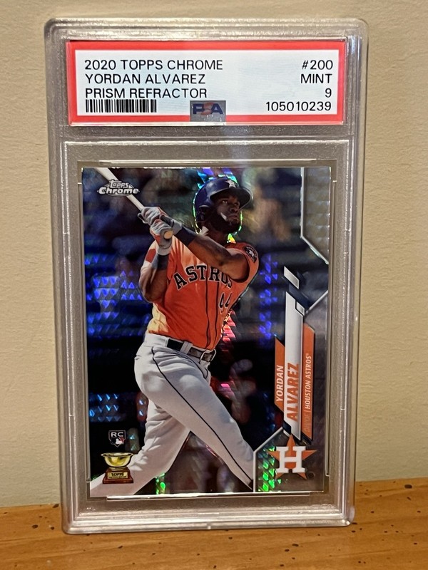 PSA 9 Yordan Alvarez 2020 Topps Chrome Prism Refractor Rookie Cup Houston Astros
