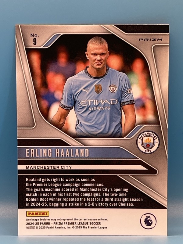 2024-25 Panini Prizm - Erling Haaland Manchester City Pink Mosaic #9 view 2
