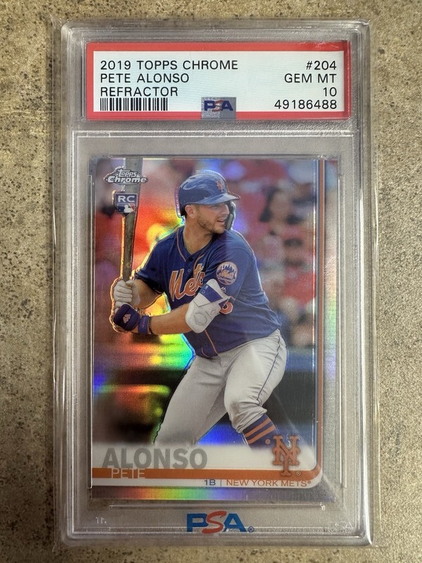 2019 Topps Chrome - Pete Alonso #204 Refractor (RC) PSA 10