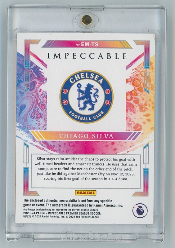 Thiago Silva 2023-24 Impeccable Extravagance 1/1 Patch Auto Chelsea FC O Monstro view 2
