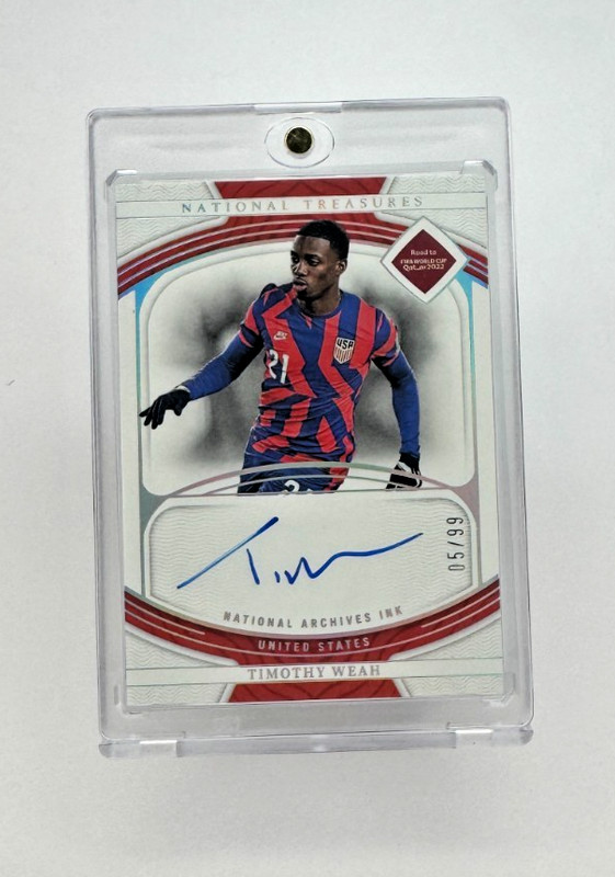 2022 Panini National Treasures Timothy Weah ARCHIVES INK #NI-TW ON-CARD AUTO /99