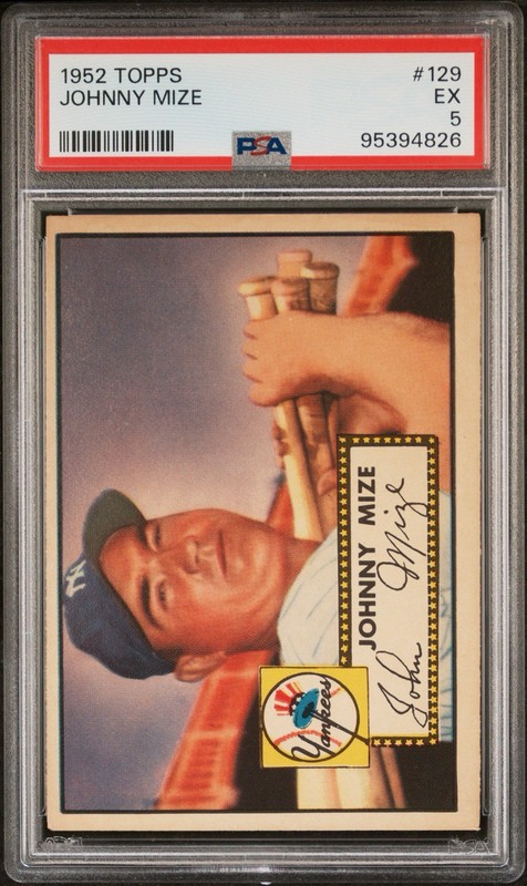 1952 Topps Johnny Mize #129 - PSA EX 5 💎