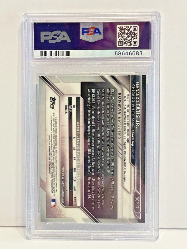 2016 Bowman Chrome Prospects Fernando Tatis Jr. #BCP17 Rookie - PSA MINT 9 💎 view 2