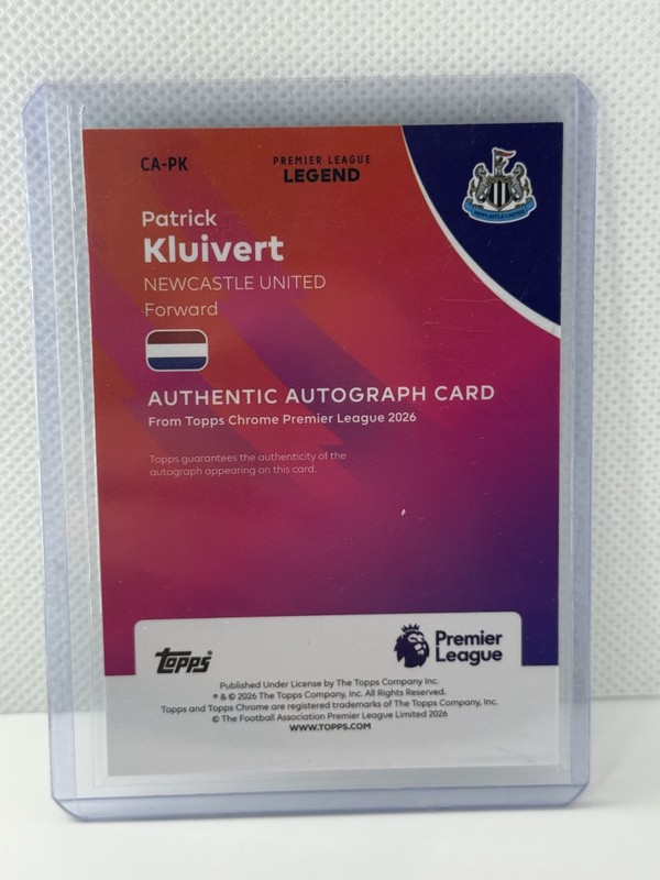 2025-26 Topps Chrome PL -  Patrick Kluivert Autograph - Green Refractor /99 view 2