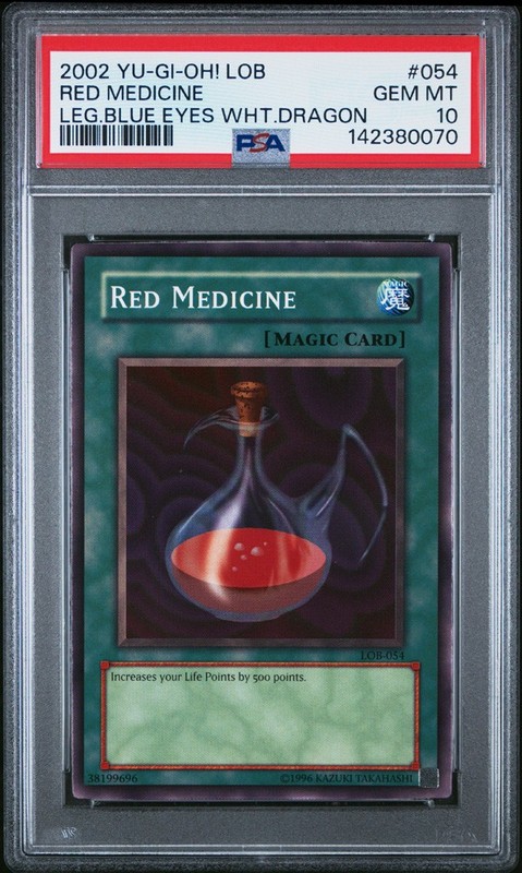 PSA 10 - Yu-Gi-Oh Card - LOB-054 - RED MEDICINE (common) - GEM MINT