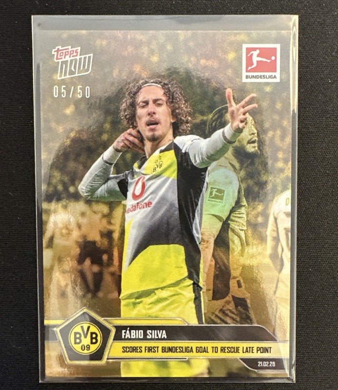 2026 Topps Now Fabio Silva #131 Gold Foil /50 First Bundesliga Goal Dortmund